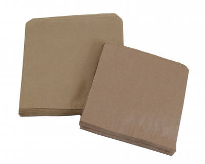 8.5" x 8.5" (215 x 215mm) Brown Kraft Strung Bags - 201243S