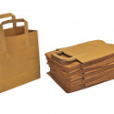 10.25" x 5.25" x 12" (260 x 130 x 305mm) Brown Kraft Carrier Bag External Tape Handle - 304452