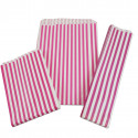 7" x 9" (175 x 230mm) Pink Candy Stripe Bags Strung - 301420S