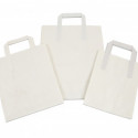 8.5" x 4.5" x 10" (215 x 115 x 250mm) White Kraft SOS Paper Carrier External Tape Handle - 304471