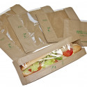 8.5" x 8.5" (215 x 215mm) Brown Kraft / PLA Heritage Degradable Window Bags - 303291P